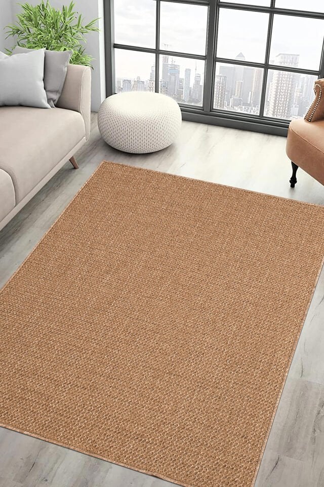 Juteks Naturel Jüt Halı Örme Kilim Sisal Hasır Halı Yıkanabilir Mutfak Balkon Halısı Kaymaz Taban