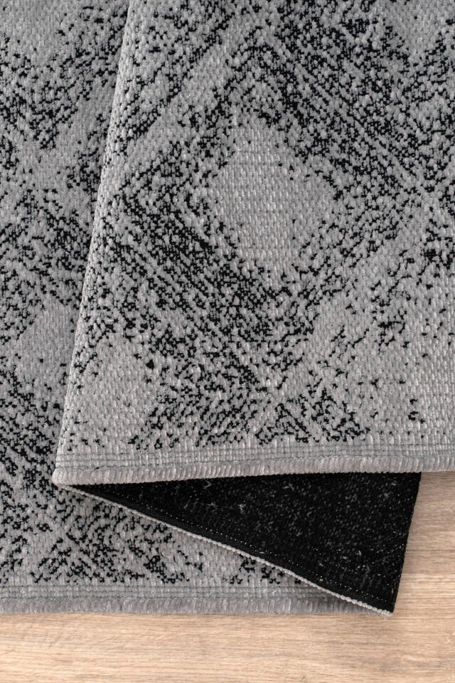 Serelia Şönil Kilim Dokuma ve Kaymaz Taban Antialerjik Makinede Yıkanabilir Leke Tutmaz Halı Gri