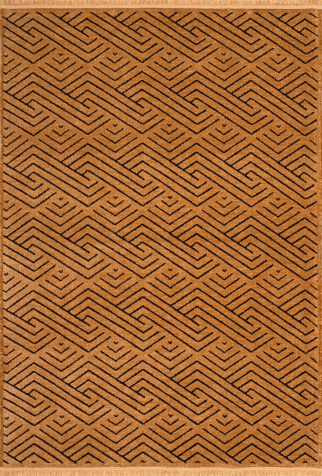 Serelia Şönil Kilim Dokuma ve Kaymaz Taban Antialerjik Makinede Yıkanabilir Leke Tutmaz Halı Hardal