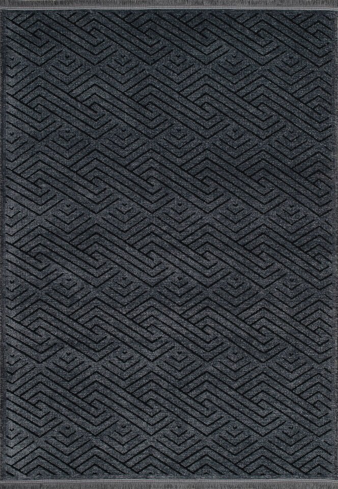Serelia Şönil Kilim Dokuma ve Kaymaz Taban Antialerjik Yıkanabilir Leke Tutmaz Halı Antrasit