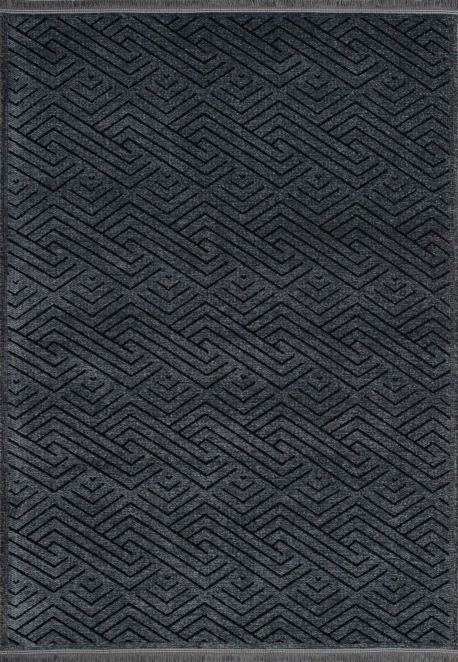 Serelia Şönil Kilim Dokuma ve Kaymaz Taban Antialerjik Yıkanabilir Leke Tutmaz Halı Antrasit