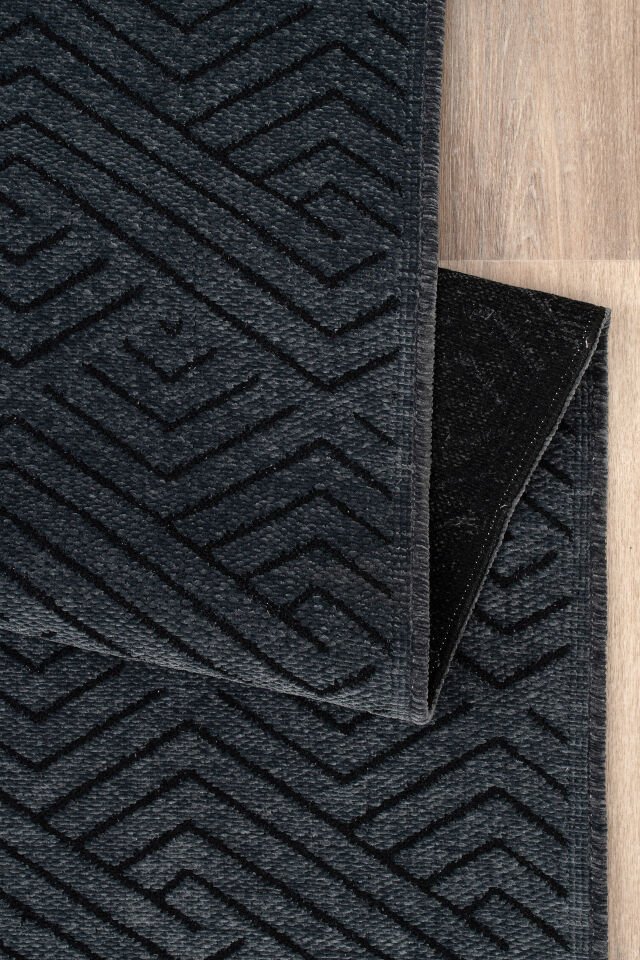 Serelia Şönil Kilim Dokuma ve Kaymaz Taban Antialerjik Yıkanabilir Leke Tutmaz Halı Antrasit