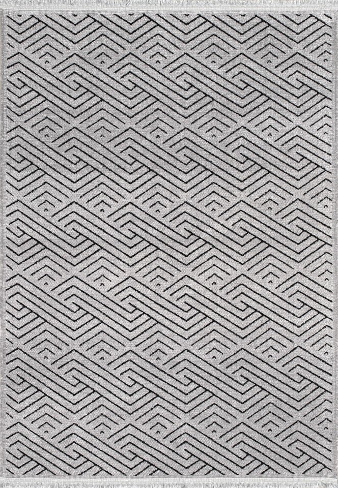 Serelia Şönil Kilim Dokuma ve Kaymaz Taban Antialerjik Yıkanabilir Leke Halı Gri