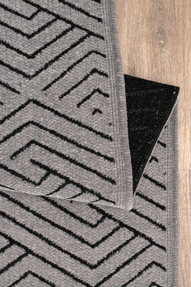 Serelia Şönil Kilim Dokuma ve Kaymaz Taban Antialerjik Yıkanabilir Leke Halı Gri