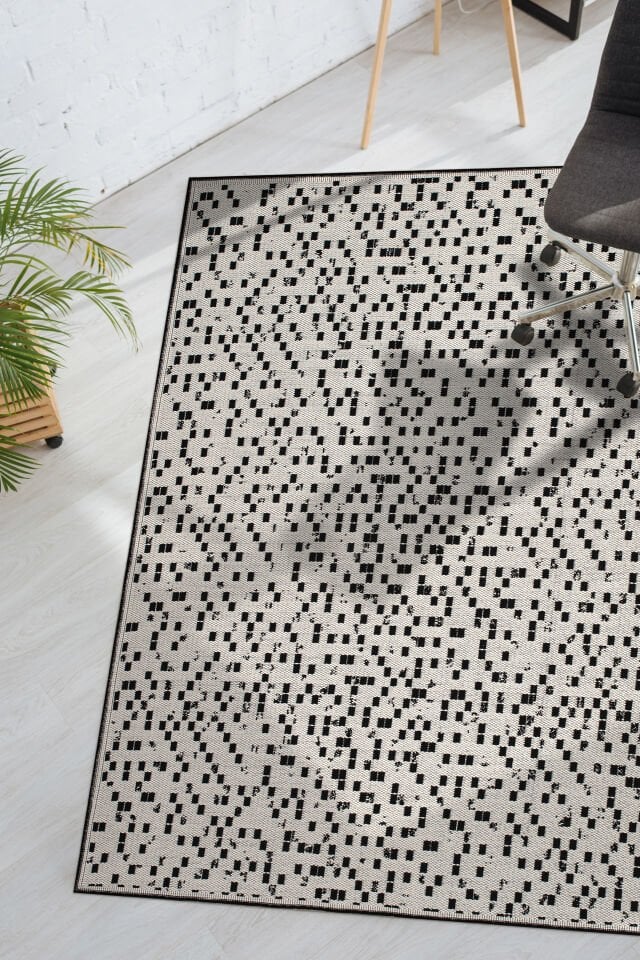 Senna Kilim Dokuma ve Kaymaz Taban Antialerjik Makinede Yıkanabilir Leke Tutmaz Halı Beyaz