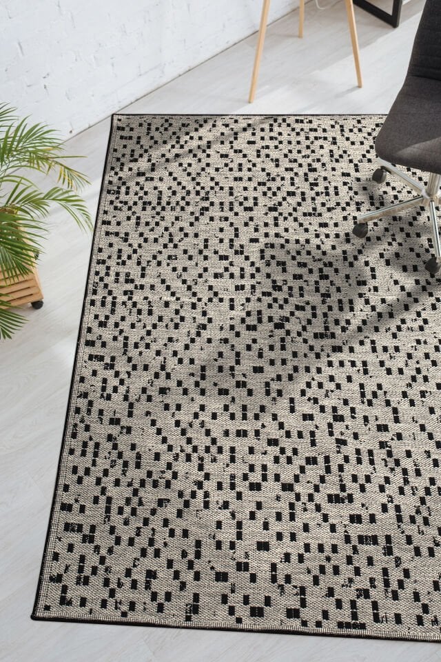 Senna Kilim Dokuma ve Kaymaz Taban Antialerjik Makinede Yıkanabilir Leke Tutmaz Halı Gri