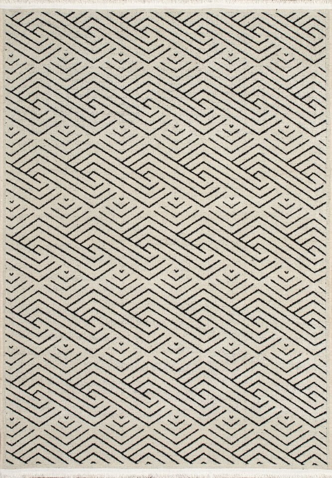 Serelia Şönil Kilim Dokuma ve Kaymaz Taban Antialerjik Makinede Yıkanabilir Leke Tutmaz Halı Beyaz