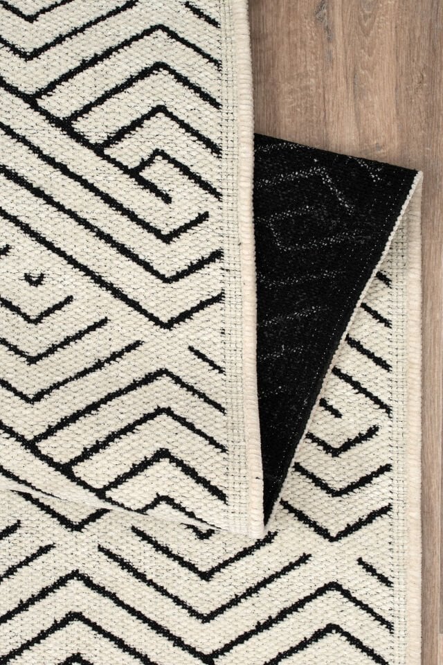 Serelia Şönil Kilim Dokuma ve Kaymaz Taban Antialerjik Makinede Yıkanabilir Leke Tutmaz Halı Beyaz