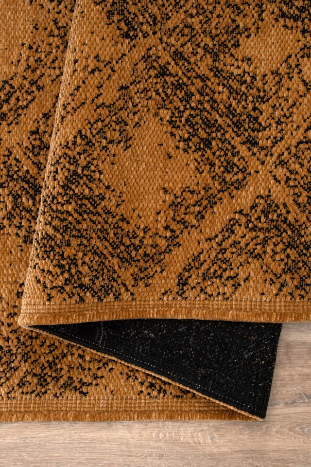 Serelia Şönil Kilim Dokuma Ve Kaymaz Taban Antialerjik Makinede Yıkanabilir Leke Tutmaz Halı Hardal